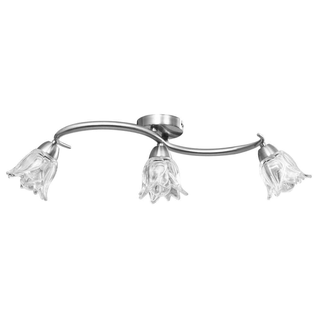 Vidaxl Lampada a soffitto con tulipano in vetro -cofano a forma di 3xe14 trasparente