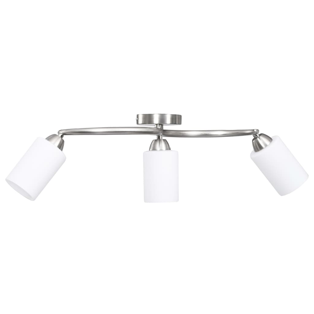 Lámpara de techo Vidaxl con tapas cilíndricas de cerámica 3xe14 blanco