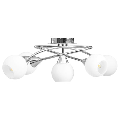 Lámpara de techo Vidaxl con tapas esféricas cerámicas para 5xe14 blanco