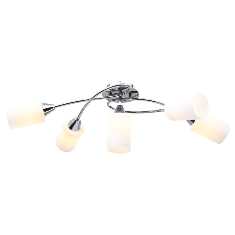 Vidaxl Lampada a soffitto con tappi cilindrici ceramici 5xe14 bianco