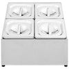 Vidaxl Gastronormbakkouter con 4 Gn 1 6 Bakken Acero inoxidable