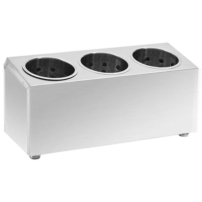 Porta di posate Vidaxl 3 Compartments Acciaio inossidabile rettangolare