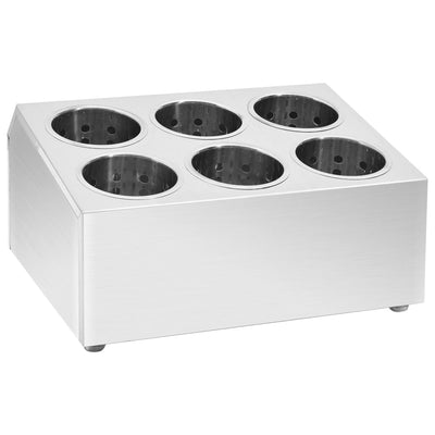 Porta posate Vidaxl 6 Compartments Acciaio inossidabile quadrato
