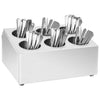 Soporte de cubiertos Vidaxl 6 Compartimentos de acero inoxidable cuadrado