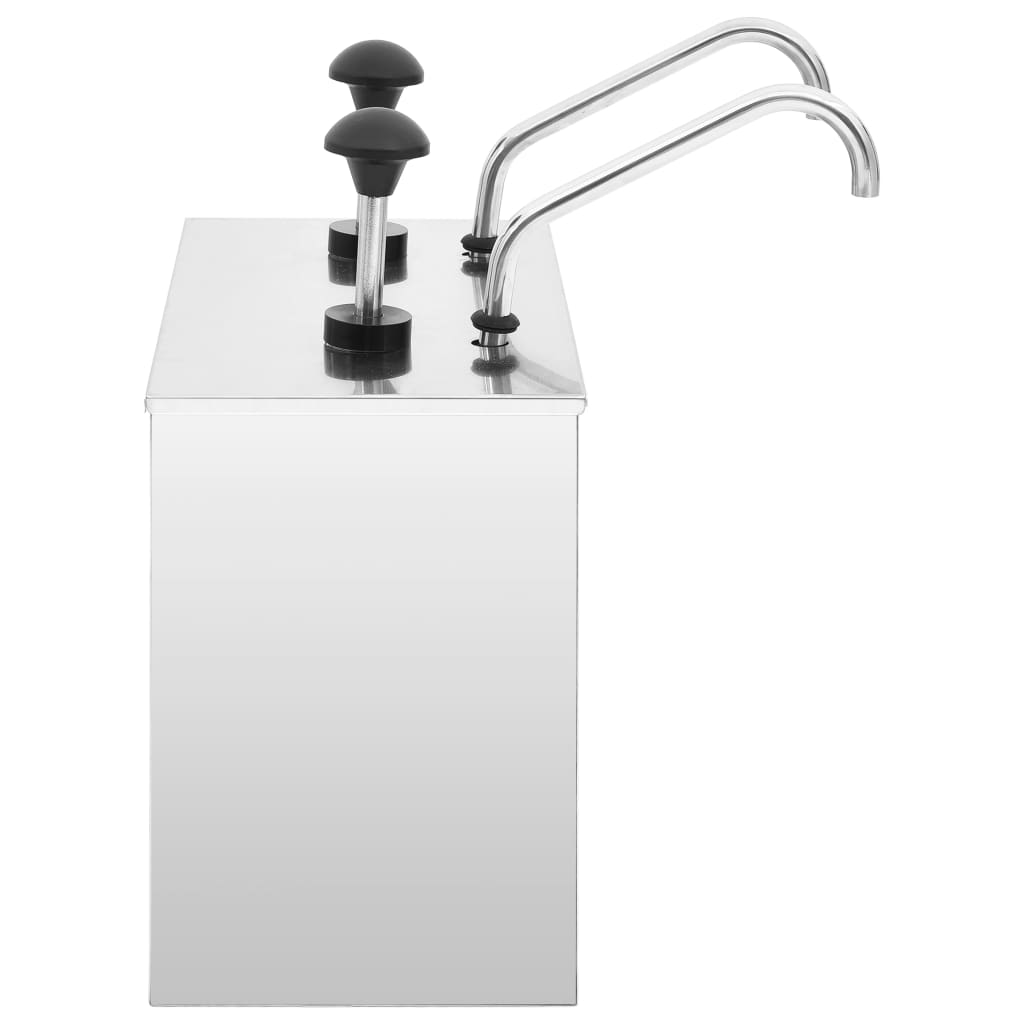 Dispensador de salsa Vidaxl 2x3.5 L Acero inoxidable
