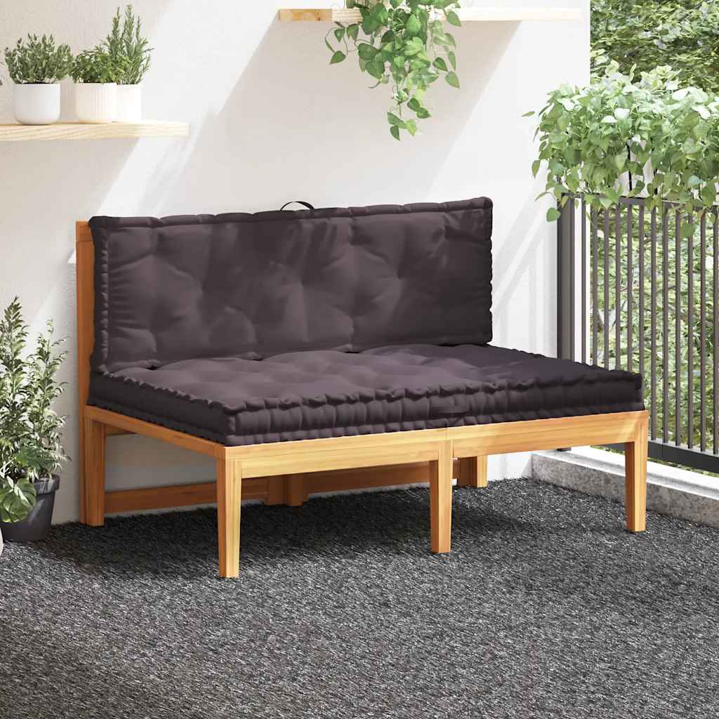 Cuscini per pavimenti per pallet Vidaxl 2 St Cotton Anthracite