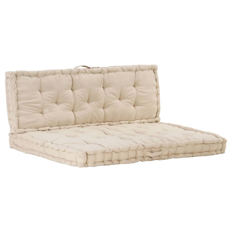 Cuscini per pavimenti Vidaxl PALLET 2 ST BEIGE di cotone