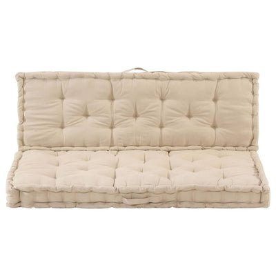 Cojines del piso de paleta Vidaxl 2 st algodón beige