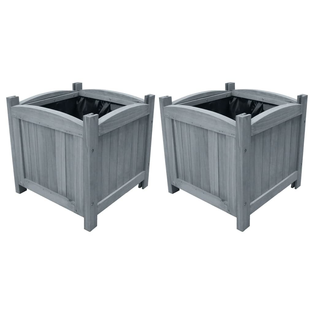 Plantadores Vidaxl recaudados 2 PCS 30x30x30 cm Pino sólido