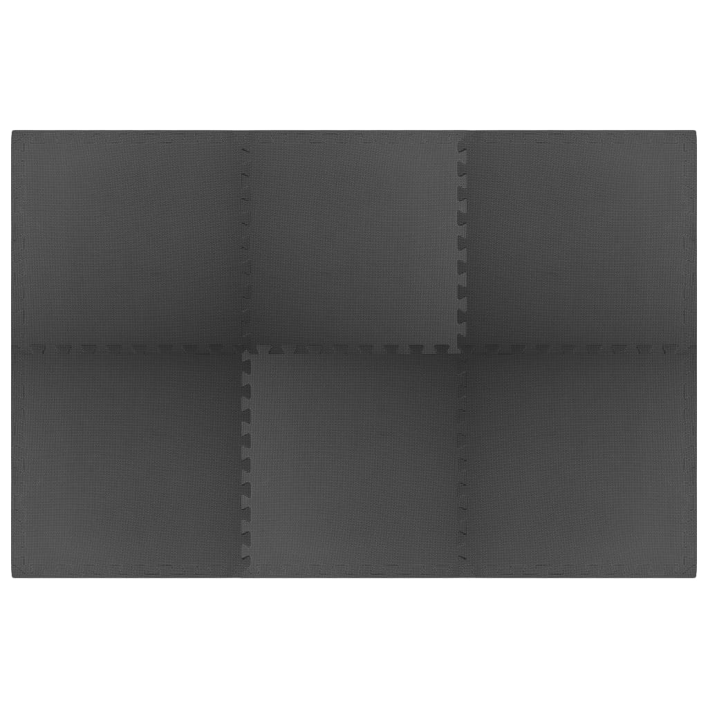 Mats de piso Vidaxl 6 ST 2.16 ㎡ Eva Foam Black