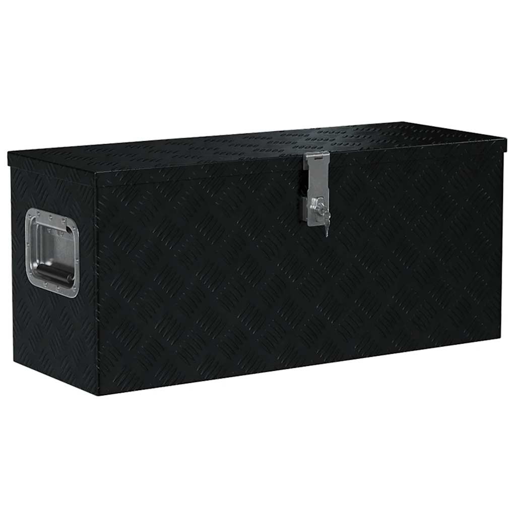Vidaxl Box de aluminio 80x30x35 cm negro