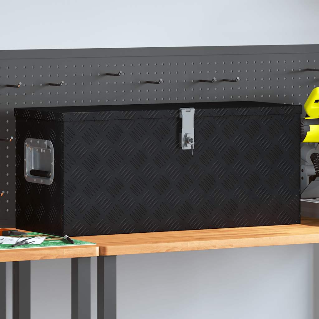 Vidaxl Box de aluminio 80x30x35 cm negro