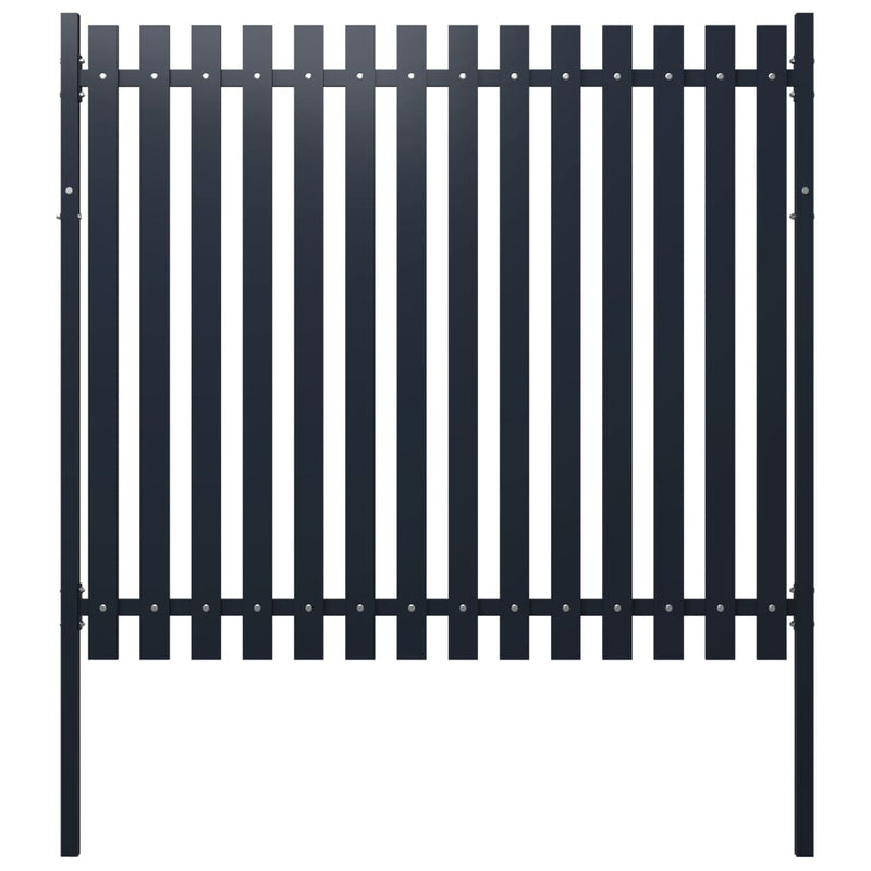 VidaXL Schuttingpaneel 174,5x170 cm gepoedercoat staal antraciet