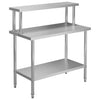 Tavolo da lavoro da cucina Vidaxx con ripiano superiore 120x60x120 cm in acciaio inossidabile