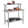 Vidaxx mesa de trabajo de cocina con estante superior 120x60x120 cm acero inoxidable