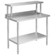 Vidaxx mesa de trabajo de cocina con estante superior 120x60x120 cm acero inoxidable