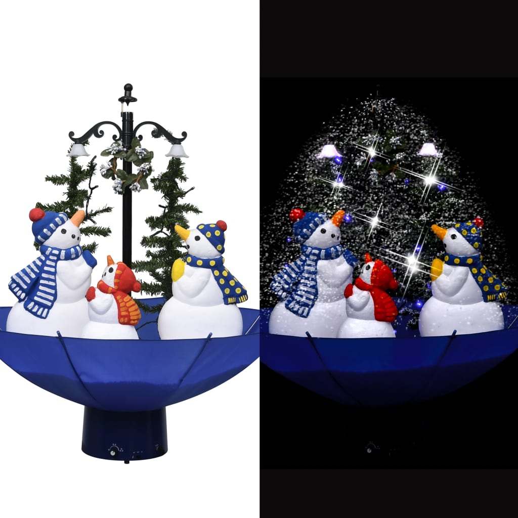 Vidaxl Tree di Natale Snowing con ombrellase 75 cm Pvc Blue