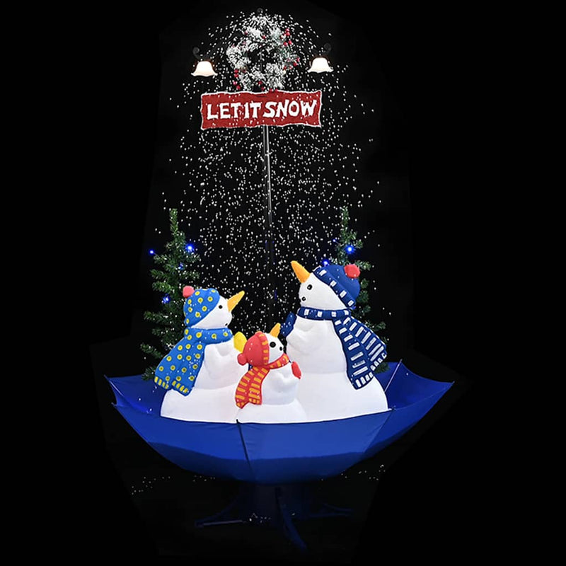 Vidaxl kerstboom sneeuwend met paraplubasis 170 cm pvc blauw
