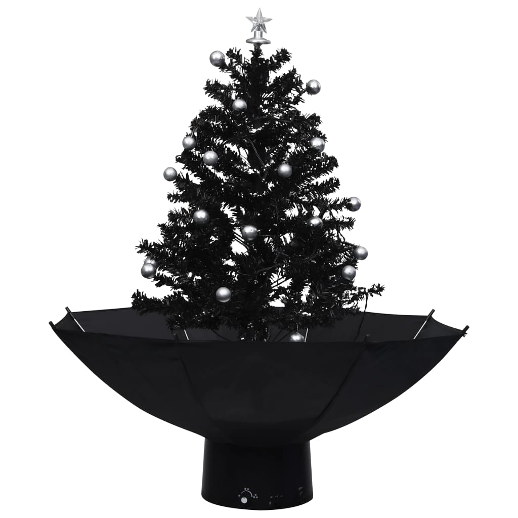 Vidaxl Albero di Natale Snowing con ombrelloni 75 cm PVC nero