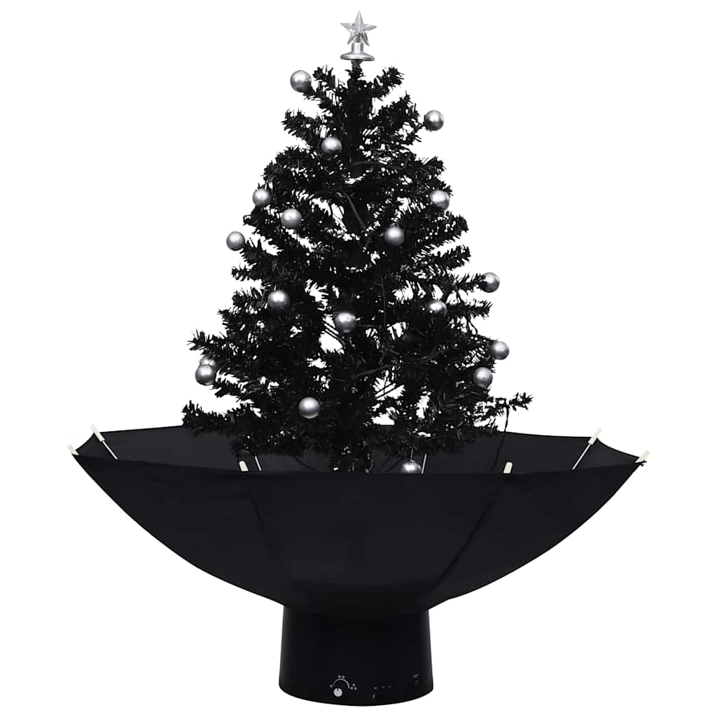 Vidaxl Albero di Natale Snowing con ombrelloni 75 cm PVC nero