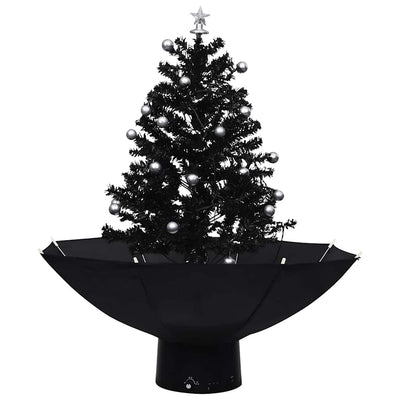 Vidaxl Albero di Natale Snowing con ombrelloni 75 cm PVC nero