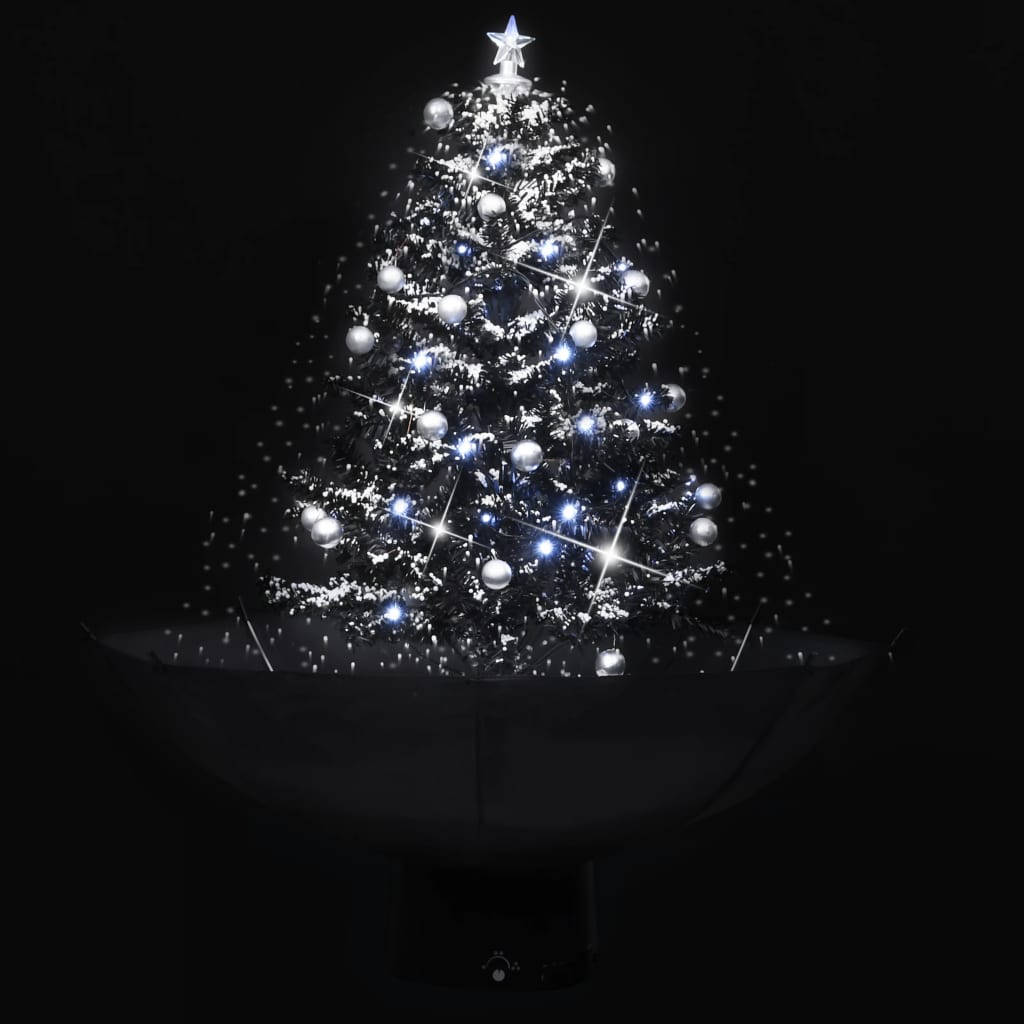 Vidaxl Albero di Natale Snowing con ombrelloni 75 cm PVC nero