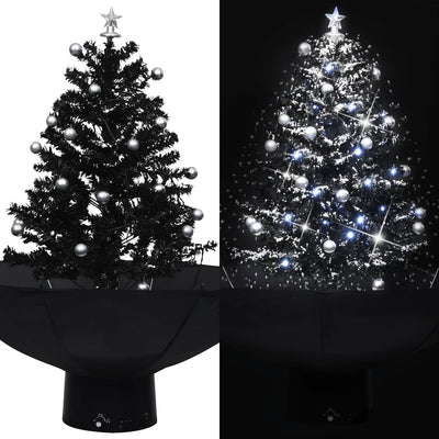 Vidaxl Albero di Natale Snowing con ombrelloni 75 cm PVC nero