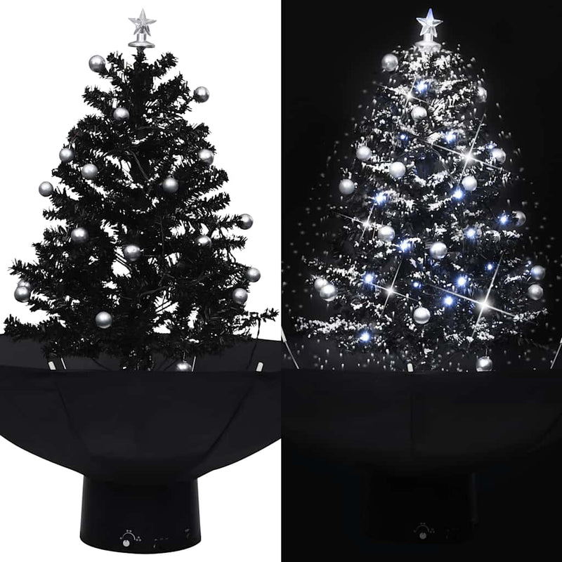 Vidaxl Nievación de árboles de Navidad con paraguasto 75 cm PVC Negro
