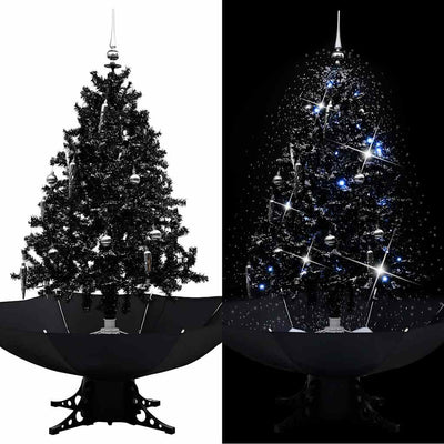 Vidaxl Albero di Natale Snowing con ombrelloni 140 cm PVC nero