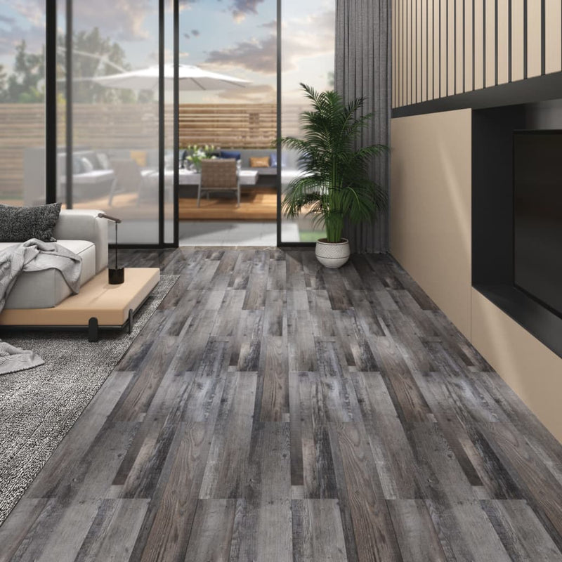 Vidaxl Piso de piso Autoadhesivo 5.02 m² 2 mm Color de madera industrial de PVC
