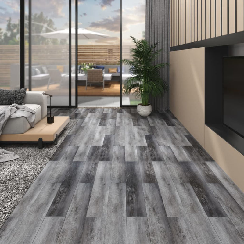 Vidaxl aboard di pavimento non autoadesivo 5,26 m² 2 mm PVC grigio lucido