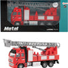 Metal brandweerwagen 1:38 rood 12cm