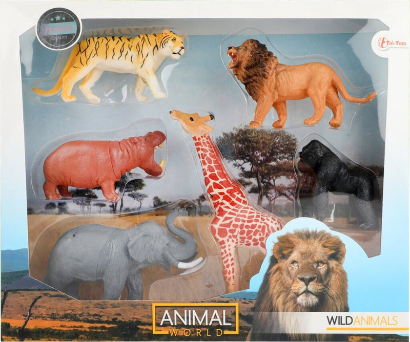 Animal World World Animal World Dieren Elefant Leeuw Tiger Gorilla Giraffe Hippo