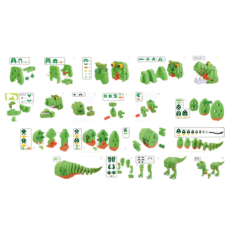 Toi-toys Craft Puzzle Dinosaurus 25,8 cm verde 104 pezzi