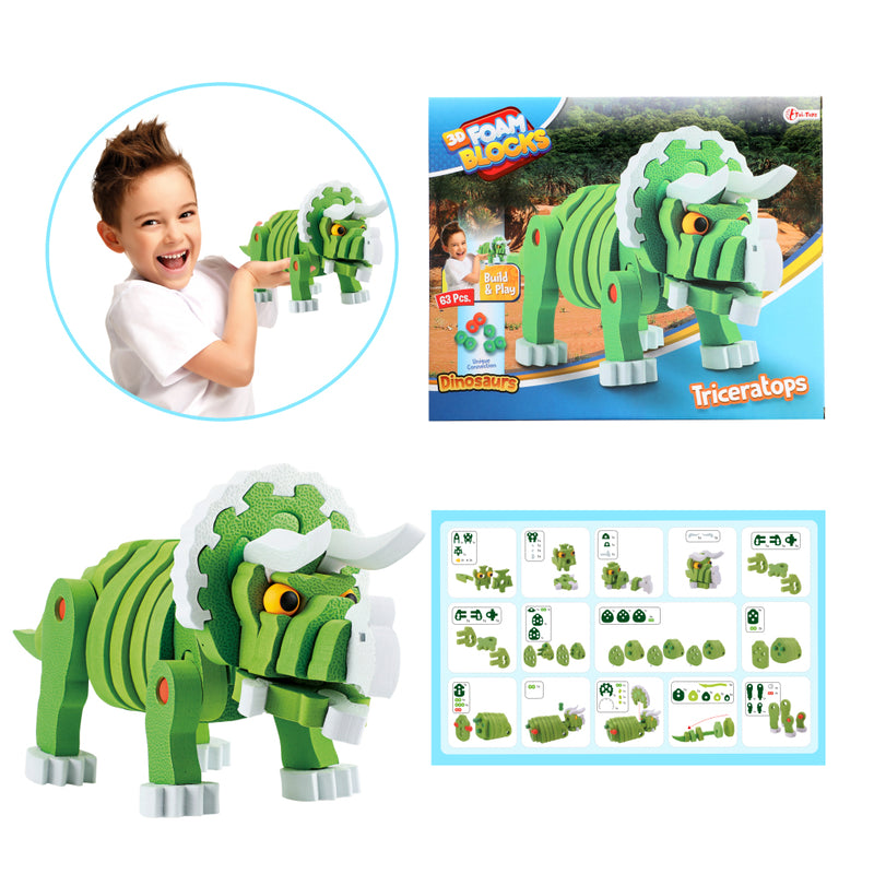 Toi-toys toi-toys artigiano puzzle tricera junior 25,8 cm verde 59 pezzi