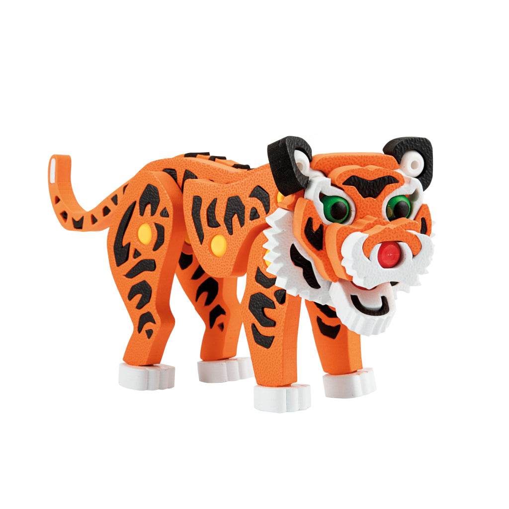 TOI-TOYS TOI-TOYS 3D Puzzle Tiger Junior 31.5 cm de espuma naranja de 121 piezas