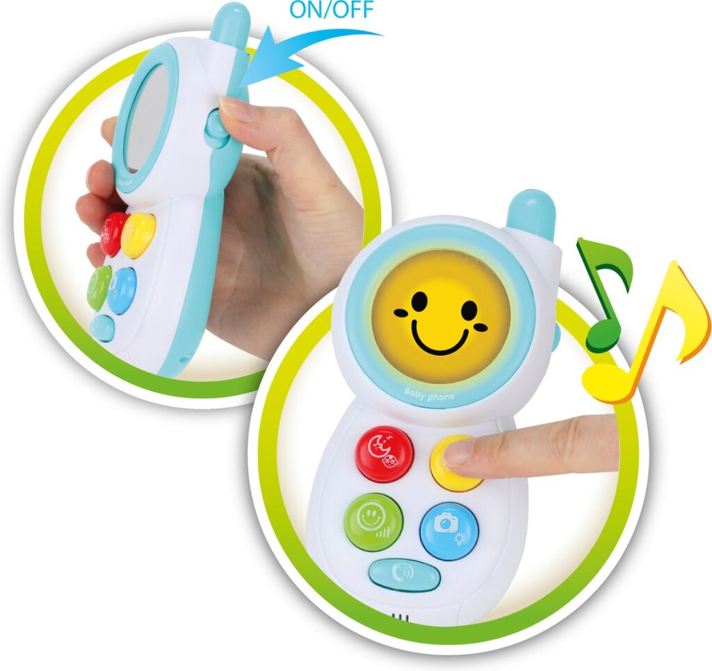 Little stars toi-toys babytelefoon junior 13cm wit