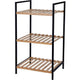 Soluciones de baño Soluciones de baño Rack de almacenamiento con 3 estantes de bambú y acero