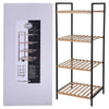 Soluciones de baño Soluciones de baño Rack de almacenamiento con 4 estantes de bambú y acero