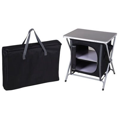 Redcliffs Camping Cabinet pieghevole 60x45x64 cm nero