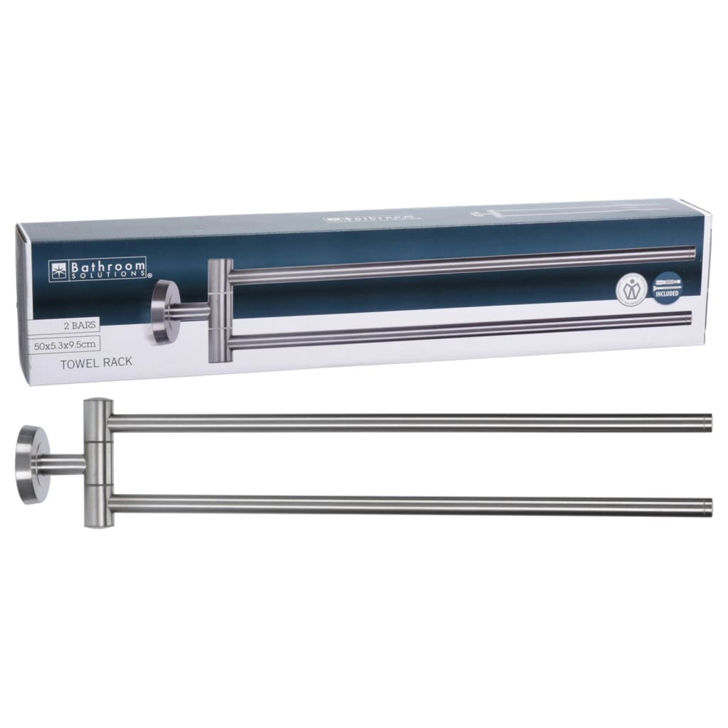 Soluciones de baño soluciones de baño barra de toalla doble 50 cm de acero inoxidable