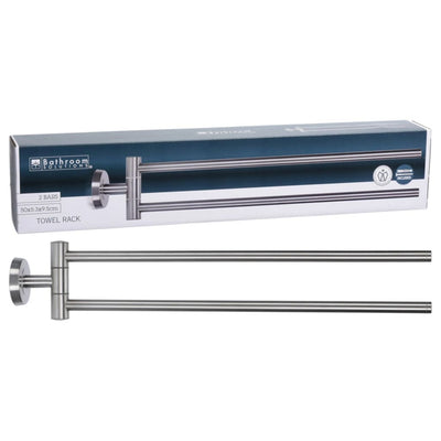 Soluciones de baño soluciones de baño barra de toalla doble 50 cm de acero inoxidable