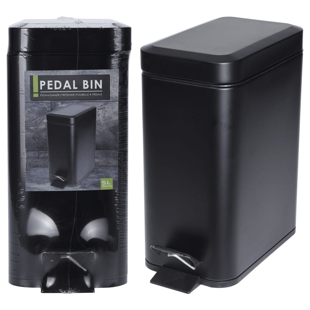 Excelente Housware Housware Pedal Bin 5 L Mattzwart