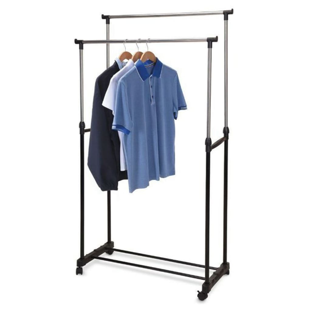 Soluciones de almacenamiento soluciones de almacenamiento estante de ropa con ruedas Double 80x42x (90-160) CM