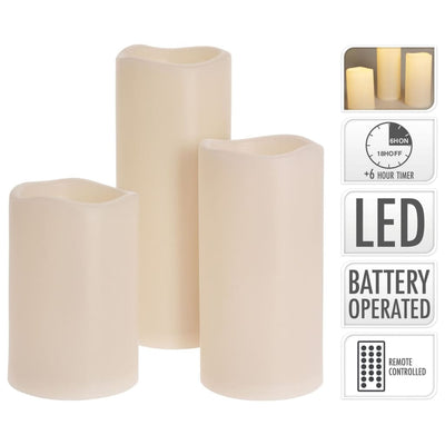 Ambiente Ambiance Candele a LED in 3 parti con telecomando