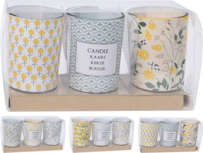 Candle in glass jar set 3 pieces