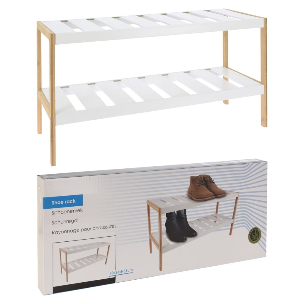 Soluciones de almacenamiento Soluciones de almacenamiento Rack de zapatos con 2 capas 70x26x36 cm