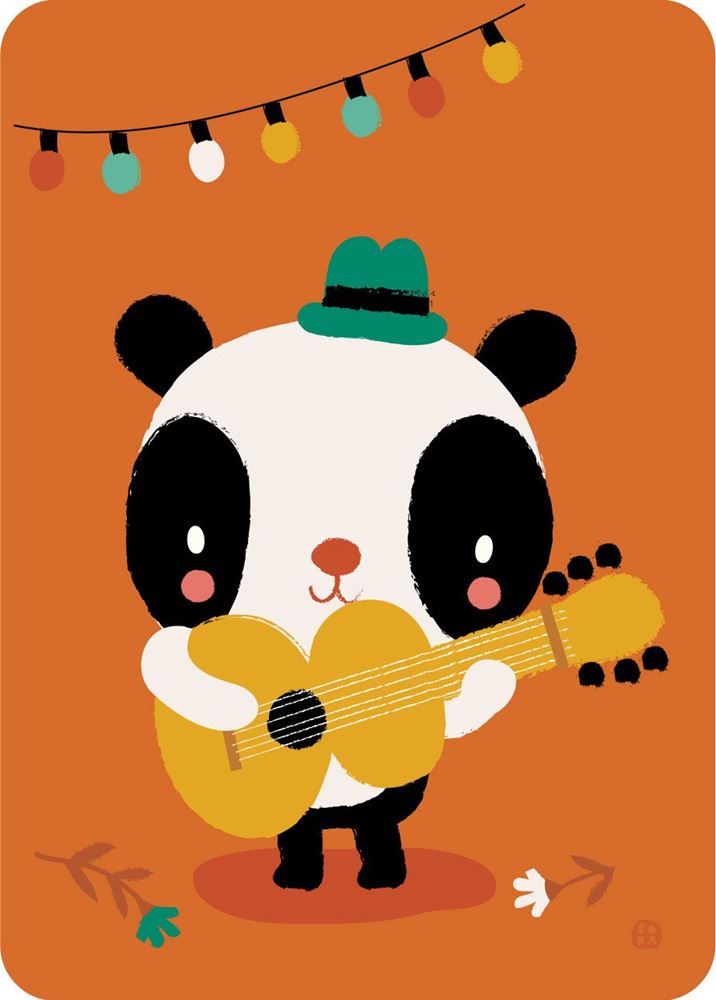 Postal del compositor Bora Panda