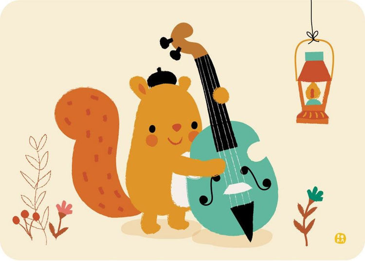 Bora double bass squirrell postcard