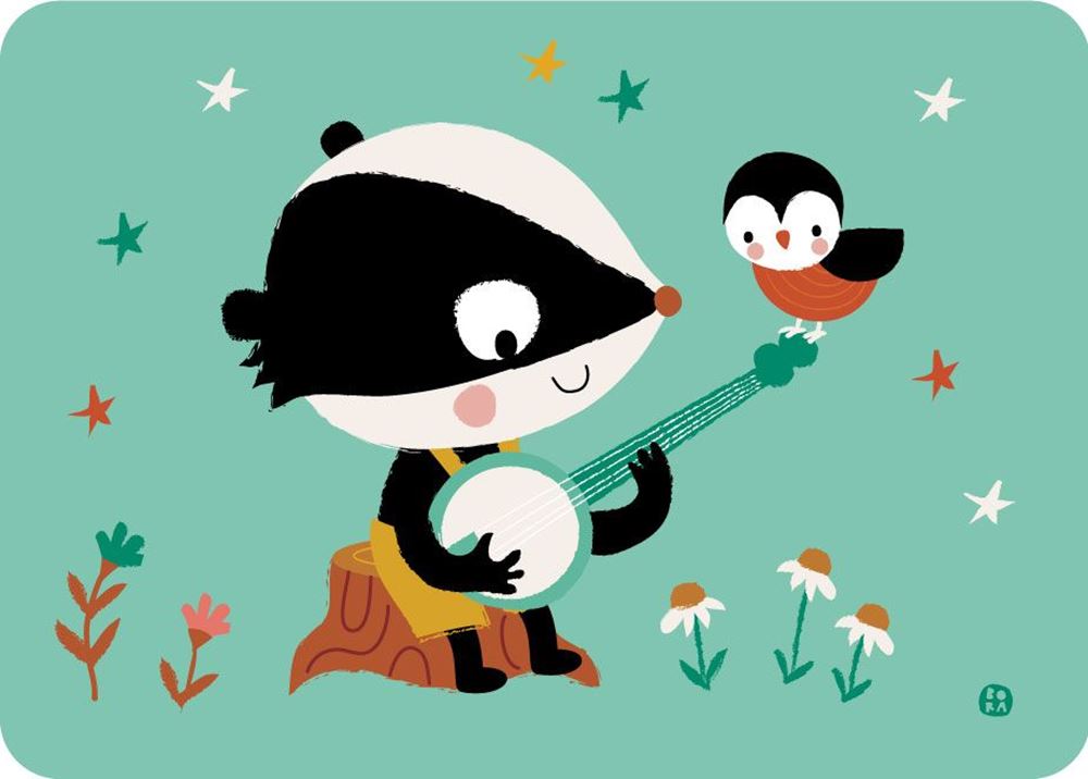 Bora banjo badger ansichtkaart